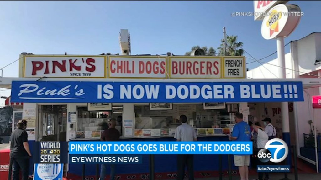 Pink's Hot Dogs going blue a third time to support Dodgers in World Series