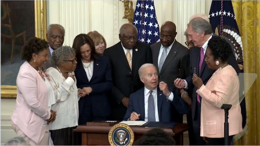 Biden signs Juneteenth celebration