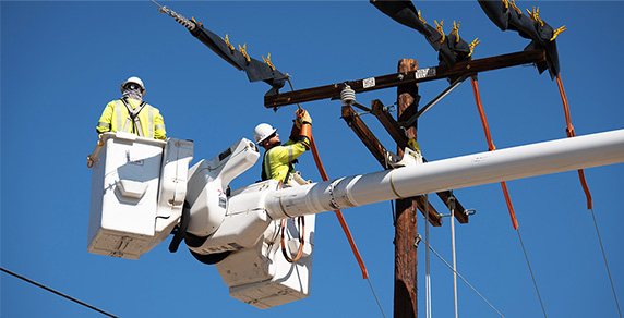 power lines, repair, power outage