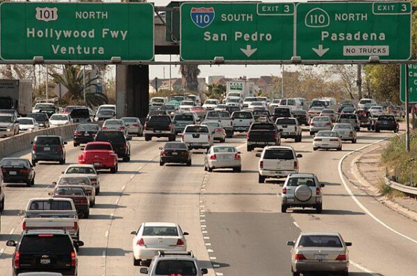 Los Angeles freeway 101 110 Pasadena Hollywood