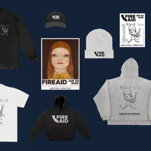 FireAid merchandise.