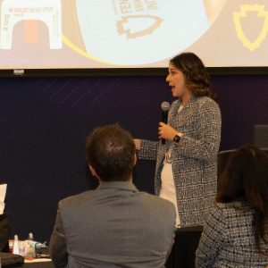 Miranda Canseco-Ochoa, San Bernardino County Department of Behavioral Health spokeswoman, gives a presentation on the local fentanyl crisis Jan. 21 in Rancho Cucamonga.