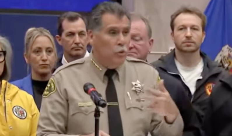 Sheriff Robert Luna reports looting in fire zones.