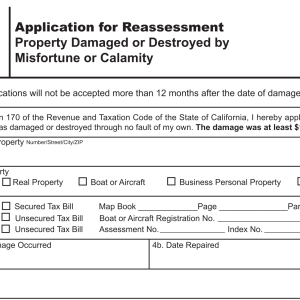 This is the top of the Misfortune and Calamity, or M&C program form for residents impacted by wildfires.