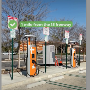 A new set of fast EV chargers is at the RC Sports Center in Rancho Cucamonga.